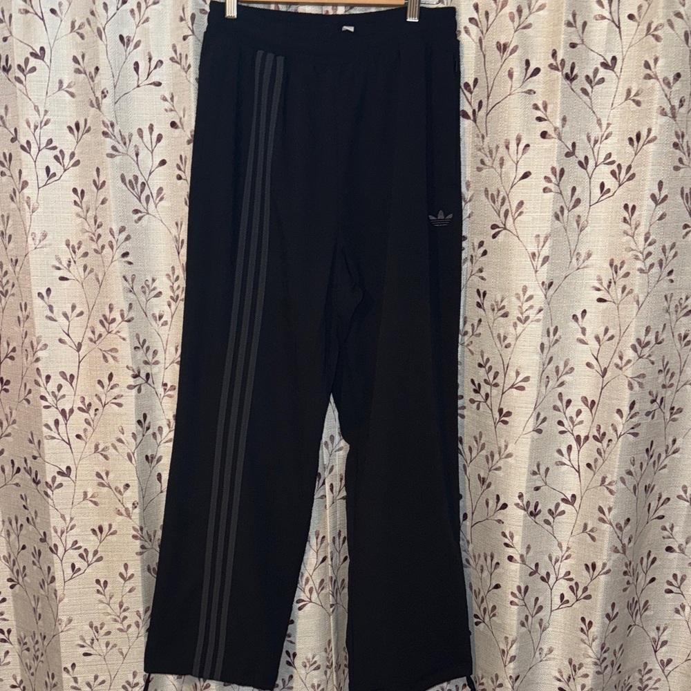 Adidas Black Pants with Gray Stripes